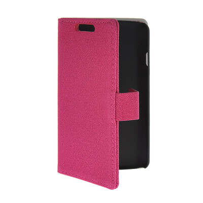 

MOONCASE Slim Leather Side Flip Wallet Card Slot Pouch Stand Shell Back ЧЕХОЛ ДЛЯ LG F70 Hot pink