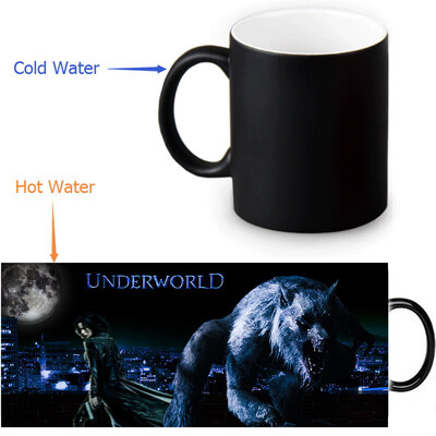 

Underworld 350ml / 12oz Heat Reveal Mug Color Change Чашка кофе Чувствительные морфинг-кружки Волшебная чашка для чайных чашек