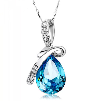 

Тихиро морской бриз Findwind Swarovski Elements кристалл ангел слез кристалл ожерелье женские модели синий CX579