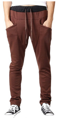 

Mooncolour Mens Fake Zip Pockets Jogging Harem Pants