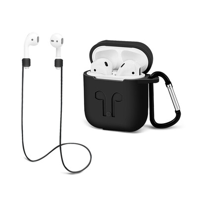 

For AirPods Case Protective Silicone Cover&Earphone Sports Anti-lost Strap for Apple AirPods Charging Case Keychain