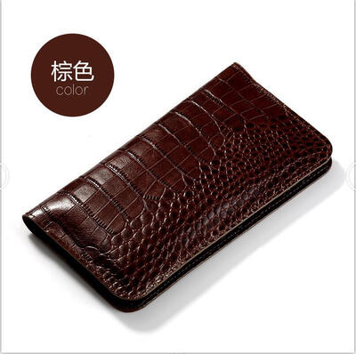 

Genuine Leather flip Case For iPhone 6 7 8 Plus X Crocidile Texture Dual Phone Bags Wallet