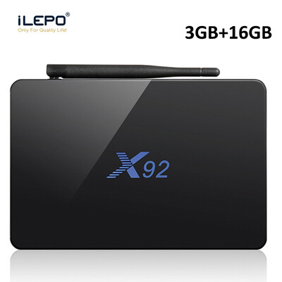 

iLEPO X92 Android 7.1 Smart TV Box Amlogic S912 Quad Core 64bit 4K WiFi 2.4GHz 1000M LAN IPTV Set-top Media Player Box