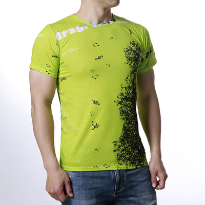 

Mens Sports Printing Short Sleeve Green T-shirt