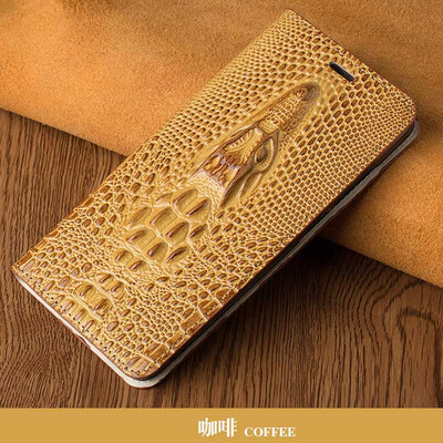 

Luxury Genuine Leather flip Case For Samsung S6 Edge S8 Plus Note 8 3D dragon head model Invisible magnet phone cover