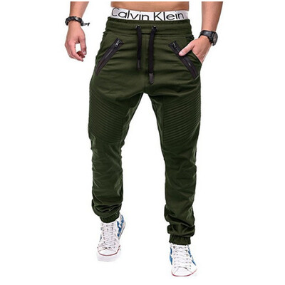 

New Mens Fashion Casual Cotton Pants Male Cotton Sport Pants Solid Colot Drawstring Pants