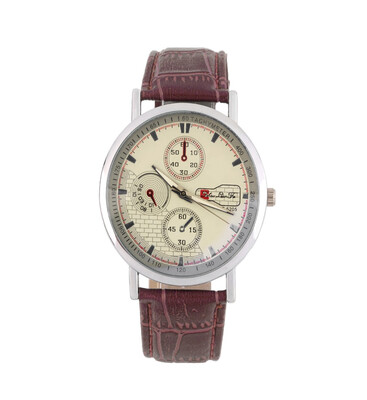 

Stylish Men Watches Faux Leather Blue Glass Quartz Analog Wrist Watch Gift