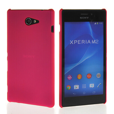 

MOONCASE Hard Rubberized Rubber Coating Devise Back чехол для Sony Xperia M2 Hot pink
