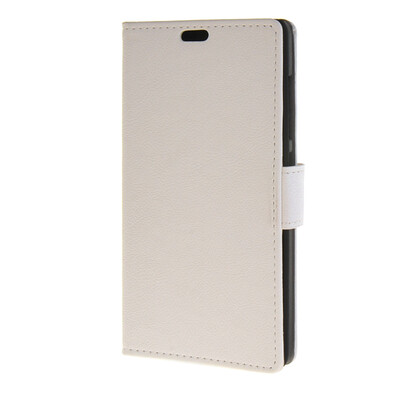 

MOONCASE Vivid colors Leather Wallet Card Slot Bracket Back Case Cover for Nokia Lumia 540 N540 White