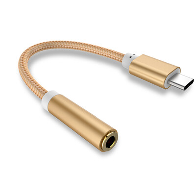 

GiGiboom 15cm Type-C to 35mm Audio Adapter Nylon Braided USB Type C Cable to 35mm Audio Jack Headphone Adapter Converter