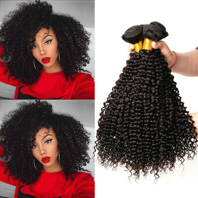 

YAVIDA Hair 7A Afro Kinky Curly Hair Weave Malaysian Virgin Hair 4 Bundles Curly Hair Extension