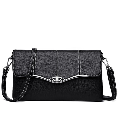 

Women Leather Designers High Quality Striped Saddle Shoulder Bag Ladies Vintage Crossbody Sac A Main Small Messenger Bag Handbag