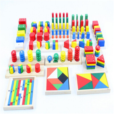 

New Wooden Baby Toy Montessori Sensorial Toys Early Childhood Education Preschool Training Kids Toys 14piece Blocks Baby Gifts