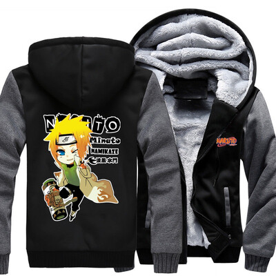 

Autumn Winter sweatshirt man fashion MINATO One piece Anime LUffy hooded full sleeve thick hoodies USA size