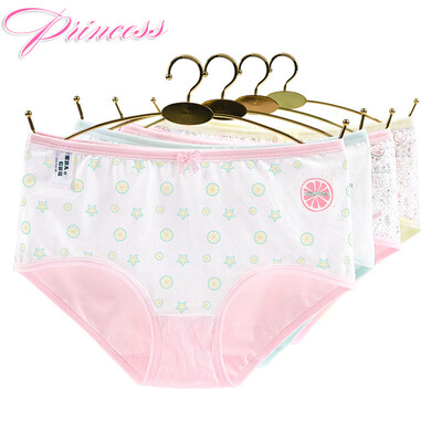 

Ai Lier Aurora Girl Panties Cotton Womens Shorts Student Girls Waist Briefs 4 Pack K8072 L