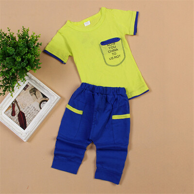 

hot sale Baby boy clothes Brand summer kids clothes sets t-shirtpants suit Star Printed Clothes 90-140 sport suits