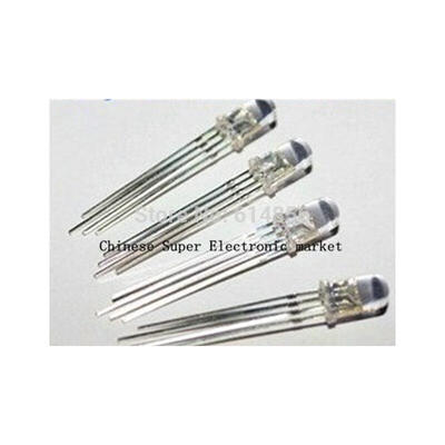 

100pcs 5mm RGB LED Common Cathode Tri-Color Emitting Diodes f5 RGB Diffused