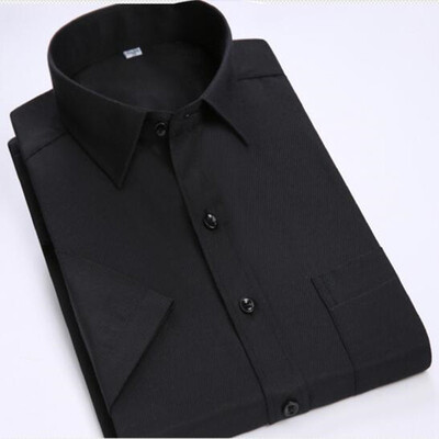 

New Formal Men Business Shirt Long Sleeve Office Work Tops Easy-care Solid Color Twill Fashion With Chest Pocket Men Dress Shirt