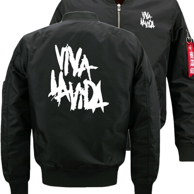 

Coldplay Viva la vida Bomber Flight Flying Jacket Winter thicken Warm Zipper Men Jackets Anime Mens Casual Coat 8