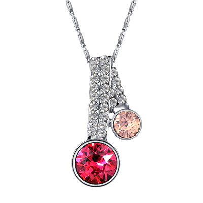 

GIFT OF LOVE exquisite pastel Pendant Necklace Made with Swarovski Crystals by Italy Designer