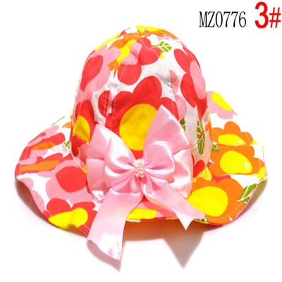 

Buebos Ninos Summer Baby Sun Protection Hat Sunflower Wave Rim Fabric Cap Flap Hat