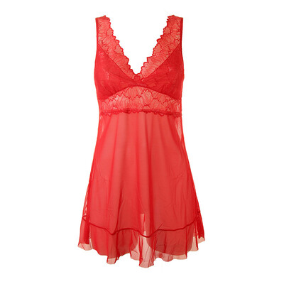 

Xia Weifang sexy semi-sheer strap nightdress 7037 black