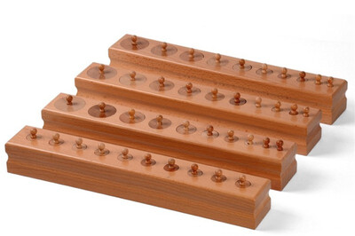 

New Wooden Baby Toy Montessori Cylinder Blocks Sensorial Preschool Training Early Childhood Education