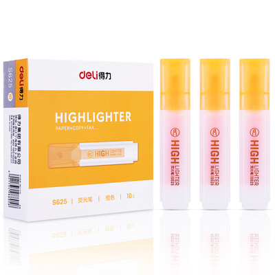 

Deli deli orange highlighter water-based marker 10 box S625