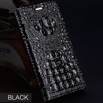 

Genuine Leather flip Case For iPhone 6 7 8 Plus X 3D Crocodile Back Texture Phone Cover