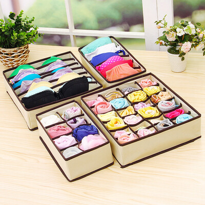 

Urijk 4Pc Underwear Bra Organizer Storage Box 2 Colors Drawer Closet Organizers Boxes For Underwear Scarfs Socks Bra Multi Size