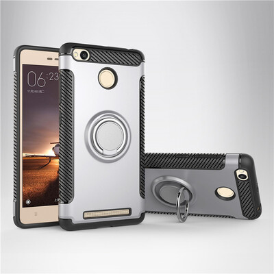 

Xiaomi Redmi 3S455 Plus Armor Car Magnetic Suction Ring Bracket Silicon TPU Hard PC Phone Case