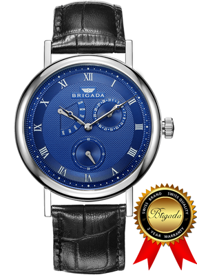 

RIGADA Швейцарские часы для мужчин, Nice Blue Dial Деловые повседневные мужские часы, отличный подарок для семей