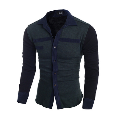 

Zogaa Mens Shirt Thick Add Wool Fashion Color