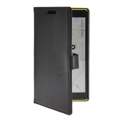 

MOONCASE Slim Leather Flip Wallet Card Pouch with Kickstand Shell Back Case Cover for Nokia Lumia 1520 Black