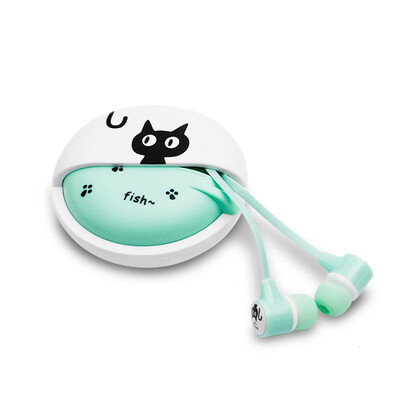 

Cute Cartoon Cat Earphone Mini Earbuds in ear Ear phones With Earphone case With Mic for iphone samsung xiaomi