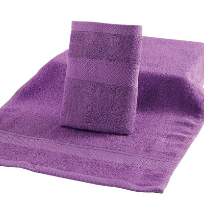 

Chinese knot towel home textile bamboo fiber solid color absorbent soft simple childrens towel purple 60g strip 3050cm