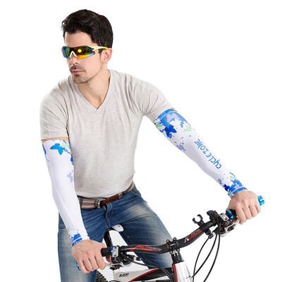 

Qidian Sunscreen Sleeve Men&Women Riding Sleeve Sunscreen Gloves Women Sports Outdoor Driving Blue