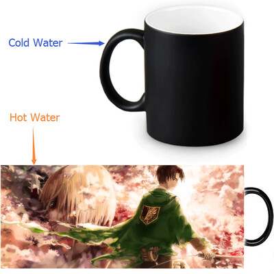 

Attack on Titan 350ml12oz Heat Reveal Mug Color Change Coffee Cup Sensitive Morphing Mugs Magic Mug Milk Tea Cups
