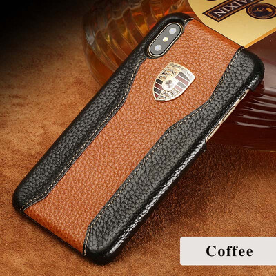 

LANGSIDI натуральный кожаный чехол для iPhone X Высокое качество Litchi Texture Логотип автомобиля наполовину включает заднюю обло