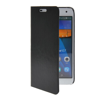 

MOONCASE Slim Leather Side Flip Wallet Card Slot Pouch with Kickstand Shell Back чехол для Huawei Ascend G7 Black