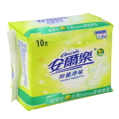 

An Erle antibacterial net taste cotton soft surface ultra-thin daily sanitary napkins 245mm 10 new&old packaging random release