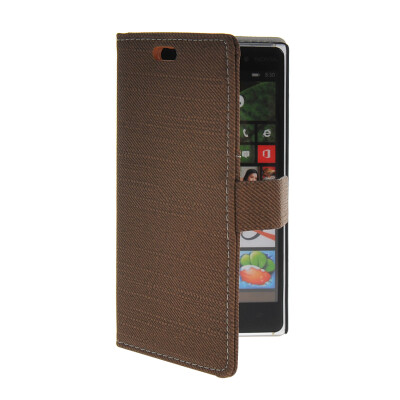 

MOONCASE Slim Leather Side Flip Wallet Card Slot Pouch Stand Shell Back Case Cover for Nokia Lumia 830 Coffee