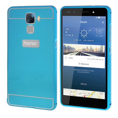 

MOONCASE Case for Huawei Honor 7 Bumper Frame Hard 2 in 1 Cover Blue
