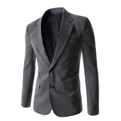 

Zogaa New Men's Suit Stripes Slim Casual Two Button