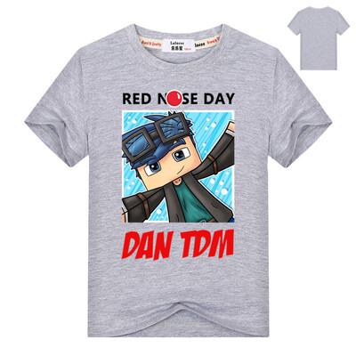 

3-13 лет Подростковая одежда для мальчиков ROBLOX T Shirt Cartoon Running T-shirt Fashion DAN TDM 100% Хлопок Синие топы Тройники