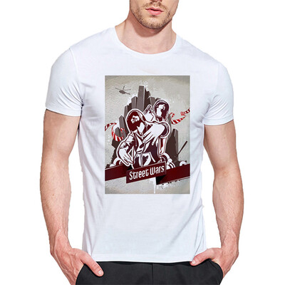 

Mens O Round Neck Casual Short Sleeves Fashion Cotton T-Shirts Street War Picture Digital Print