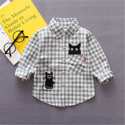 

2018 New Arrival Turn-down Collar Long Sleeve Casual Boy Children Kids Blouses Students Clothes