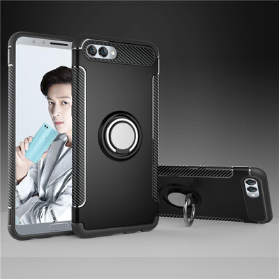 

Huawei Nova 2S Armor Car Magnetic Suction Ring Bracket Silicon TPU Hard PC Phone Case