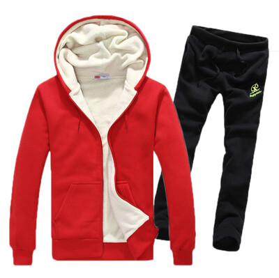 

Zogaa Winter Men's Suit Thick Add Wool Hooded Couple
