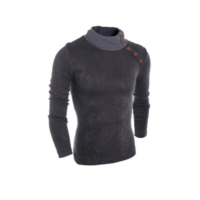 

Zogaa New Mens Knitwear Solid Color High-neck